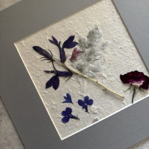 Grey mounted floral art