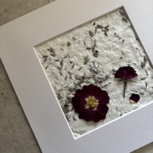 White mounted floral art picture