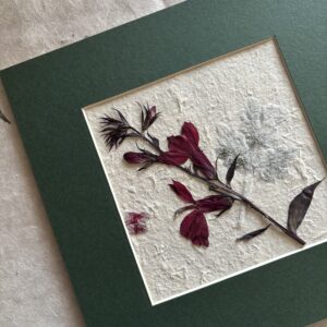Green mounted floral art picture